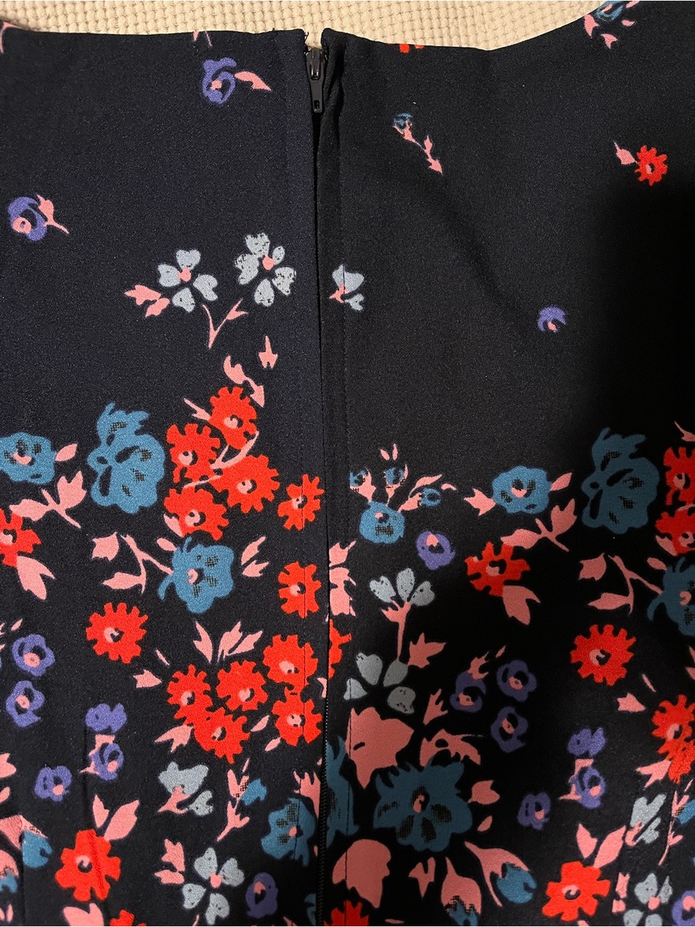ModCloth Personality First Navy Blue A-Line Floral Dress - Size L - Picture 5 of 7